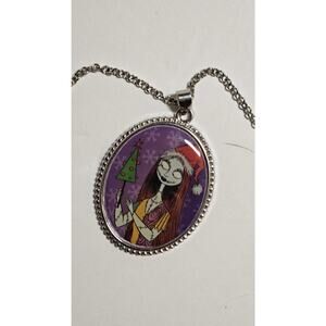 Nightmare Before Christmas Sally Christmas Pendant Necklace Silver Tone Jewelry